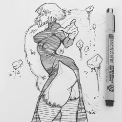 arching_back ass big_ass big_butt clothed clothes clothing curvaceous curvaceous_body curvaceous_female curvaceous_figure curvaceous_hips curvy curvy_body curvy_female curvy_figure dress fat_ass fat_butt female female_focus female_only fubuki_(one-punch_man) fur_coat high_slit high_slit_dress hips one-punch_man revealing revealing_clothes short_hair short_hair_female stockings superheroine thick_ass thick_butt thick_hips thick_thighs thigh_highs thighhighs thighs wide_hips