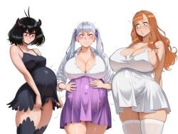 3girls belly black7 black_clover looking_at_viewer mimosa_vermillion noelle_silva pale-skinned_female pale_skin secre_swallowtail