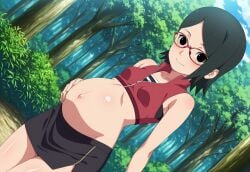 ai_assisted ai_generated naruto_(series) patreon pregnant sarada_uchiha sharingan taozaru uchiha_sarada