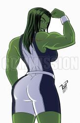 1girl 1girls ass big_ass big_breasts breasts dat_ass dat_butt disney disney_xd female female_focus female_only flexing green_skin hulk_(series) lucaspflp marvel marvel_animated_universe marvel_comics muscular muscular_female nice_ass nice_body she-hulk she-hulk_(hulk_and_the_agent_of_s.m.a.s.h) solo solo_female solo_focus