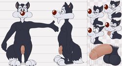 animaniacs barefoot male model_sheet neenya nude overweight overweight_male penis sirneenya walter_wolf