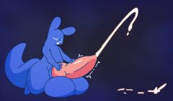 balls big_balls big_penis blue_body blue_outline blueberry_(svehaq) bodily_fluids cum cum_on_ground cumshot ejaculation genital_fluids genitals hi_res huge_balls huge_cock hyper hyper_balls hyper_genitalia hyper_penis male masturbation outline penis penis_grab rain_world semi-anthro slugcat solo tail videocult wide_hips zlite