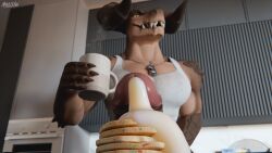 16:9 2026 2_horns 3d_(artwork) abs anthro appliance artist_logo ass baking_soda belly bethesda_game_studios beverage biceps big_belly big_butt big_muscles big_pecs big_penis blender_(artwork) bodily_fluids book bottle brown_body brown_fur brown_scales carton chair claws coffee colored comic container cooking_with_cum cookware counter cover cum cum_on_food cup daddyclaw_(vulgarvictor) deathclaw digital_media_(artwork) dog_tags dominant egg empty_bottle erection fallout food frying_pan fur furniture genital_fluids genitals glowing glowing_eyes groceries grocery_bag hand_on_hip happy hi_res holding_object horn huge_cock huge_muscles hyper hyper_genitalia hyper_penis imminent_sex inside jewelry kitchen kitchen_appliance kitchen_cabinet kitchen_counter kitchen_stove kitchen_utensils light logo looking_at_viewer looming looming_over magazine magazine_cover male male_focus mammal manly maulclaw microsoft milk monster muscular muscular_anthro muscular_arms muscular_male muscular_thighs necklace night nipples nude nude_male obsidian_entertainment pancake pecs penis penis_base planet plant radiation reptile scales scalie seductive sharp_teeth smile solo spikes stove syrup table tail teeth thick_arms thick_cumshot thick_thighs tongue tools waist wallpaper watermark widescreen yellow_sclera