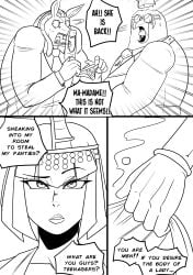 albus_(skullgirls) anthro bird canine dialogue eliza_(skullgirls) english_text estella_comics female horace_(skullgirls) male mannyestella mrestella skullgirls video_games wip