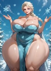 curvy disney disney_princess elsa_(frozen) hyper_ass hyper_breasts hyper_thighs tagme thick_thighs video voluptuous_female