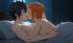 ai_generated artist_request couple crossover fairy_tail female gray_fullbuster male nami nami_(one_piece) nude one_piece