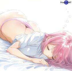 1girls ai_generated bare_legs bed bedroom big_ass big_butt bocchi_the_rock! color female female_focus female_only gotou_hitori huge_ass huge_butt panties pink_hair pink_panties priestofart shirt sleeping solo solo_female solo_focus tagme tagme_(artist) tagme_(character) watermark