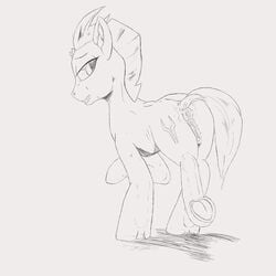 anus bugbytes_(artist) clitoris cum cum_drip cum_from_ass dripping equine feet female gaping gaping_anus hooves horn horse mammal my_little_pony one_eye_closed pony pussy solo tempest_shadow_(mlp) underhoof unicorn wink