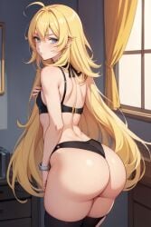 ai_generated big_ass blonde_hair blue_eyes bra femboy flat_chest girly huge_ass indoor indoors long_hair no_breasts perchance_ai tagme thick_thighs thigh_highs thighhighs wrist_cuffs