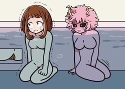 alternate_version_available ashido_mina ass black_eyes blush boku_no_hero_academia brown_eyes brown_hair desperation hands_on_crotch horn horns light-skinned_female light_skin mina_ashido my_hero_academia nipples no_dialogue nude nude_female ochako_uraraka pink_eyes pink_hair pink_skin pool poop_gauge scat turtle_head turtleheading uraraka_ochako water whimper yellow_sclera 社