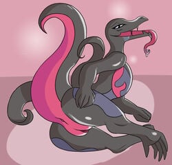 1girls 2017 amphibian anthro anus ass dripping female half-closed_eyes long_mouth looking_back nintendo nude pink_skin pokémon_(species) pokemon pokemon_(species) pokemon_sm presenting presenting_anus presenting_hindquarters presenting_pussy purple_eyes pussy raised_tail rear_view reptile salamander salazzle scalie seductive simple_background smile solo someindecentfellow tongue video_games