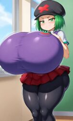 1girls ai_generated big_ass big_breasts breasts_bigger_than_head curvaceous curvy curvy_figure enormous_breasts ftggtgg gigantic_breasts green_eyes green_hair hat huge_ass huge_breasts hyper_breasts large_breasts massive_breasts nintendo pokemon rainbow_rocket_grunt school school_uniform schoolgirl smug smug_face solo solo_female solo_focus team_rainbow_rocket_grunt_(female) team_rocket_grunt team_rocket_grunt_(female) thick_thighs