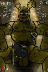 cum five_nights_at_freddy's five_nights_at_freddy's_3 leaking_cum leaking_precum naked sitting_on_chair springtrap_(fnaf) tagme the_mist_walker