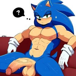 ai_generated big_penis large_penis long_penis male male_only muscles muscular muscular_male seductive solo solo_male sonic_(series) sonic_the_hedgehog sonic_underground veins veins_on_dick veiny_penis