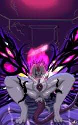 4_toes absurd_res announcing_orgasm anthro anus arched_back ass bed black_hole bodily_fluids breasts cosmic_background cracked_wall dialogue door doorway drow462 ejaculation eldritch eldritch_abomination eldritch_being feet female floating_hair fur furniture galaxy gaping gaping_vagina genital_fluids genitals hands-free head_thrown_back hi_res intense_orgasm low-angle_view mammal murid murine on_bed orgasm rat rodent ruby_(word360) sharp_teeth solo space star tail tail_base_tuft tail_tuft teeth tentacle text toes tongue tongue_out tuft vaginal_fluids vaginal_squirting vulva white_body white_fur wild_hair