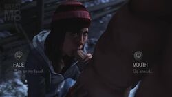 1boy 1girls 3d animated ashley_brown beanie brown_hair clothed_female_nude_male english_text faceless_male fellatio gameplay_mechanics greatm8 hoodie kneeling no_sound oral outdoors penis snow tagme text until_dawn video