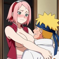 ai_generated cheating cheating_girlfriend imminent_sex naruto_(series) sakura_haruno uzumaki_naruto