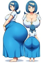 ai_generated big_ass big_breasts bottom_heavy gigantic_ass gvukub huge_ass lana's_mother_(pokemon) nintendo pokemon thick_thighs wide_hips