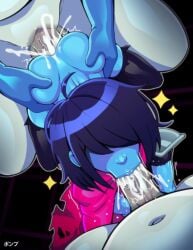 1girls 2021 2boys age_difference ass blowjob blue_body blue_hair clothed clothing cum cum_in_ass cum_in_mouth cum_inside cumming cumming_while_penetrating deltarune deltarune_chapter_1 deltarune_chapter_2 digital_media_(artwork) femboy futanari hi_res human humanoid king_spade kris_(deltarune) male male_focus penetration penis penis_in_ass pumpkinsinclair queen_(deltarune) robot sex spitroast threesome trio undertale_(series) veiny_penis