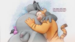 2boys 2furry 3d 3d_(artwork) anthro anthropomorphic blush bow_ribbon chubby dollymolly323 donkey donkey_humanoid eeyore fat furry heavy_balls heavy_testicles male_only naked naked_male nude nude_male rubbing_belly smilling soft_cock soft_dick soft_penis tagme tail text tigger winnie_the_pooh_(franchise)