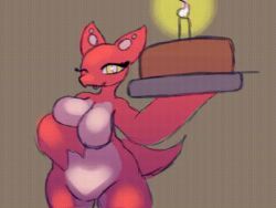 animated anthro artesjsc big_breasts breasts cleavage female gif huge_breasts tagme thick_thighs wide_hips