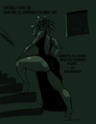1girls 2d 2d_(artwork) back_view big_ass black_dress bow button_eye doll_girl glitch_productions gooseworx half-lidded_eyes high_heels inviting_to_sex looking_back on_stairs posing_for_the_viewer ragatha ragatha_(pub_outfit) ragatha_(tadc) ragatha_(the_amazing_digital_circus) ragdoll revolta_nero solo_female tagme the_amazing_digital_circus work_in_progress