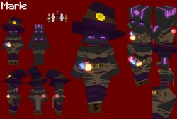 1girls 2020 2020s 3d ass back back_view bald bald_female black_skin enderman enderwoman female female_only glowing_nipples marie_prowell_(slipperyt) mine-imator minecraft model model_sheet nipples potion potion_bottle purple_eyes reference_sheet simple_background slipperyt solo solo_female stockings tagme unimpressed witch witch_hat