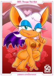 looking_at_viewer nude nude_female pinup posing posing_for_the_viewer rouge_the_bat sonic_(series) sonic_the_hedgehog_(series) zar's_50_babes zarnacius