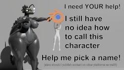 3d anglerfish blender curvy editorphil gray_body grey_skin help_me luria naked_female question y/n