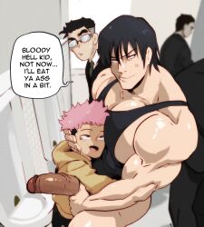 age_difference big_penis gay idoraad itadori_yuuji jujutsu_kaisen male/male male_only older_male_and_younger_male toji_fushiguro