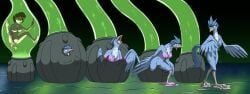 absurd_res anthro articuno artificial_birth birth birth_pod bodily_fluids breasts bubble clone_birthing cloning_device cloning_machine cloning_tank containment_tube curled_up ditto_(pokemon) dripping emerging female generation_1_pokemon genital_fluids genitals goo_transformation green_liquid hi_res human incubation laboratory laboratory_equipment laboratory_glassware latex legendary_pokemon liquid_latex looking_pleasured mammal mewtwo's_lab mewtwo_clone_machine nintendo nipples pod pokemon pokemon_(species) pokemon_the_first_movie scientific_instrument sequence slime solo stasis_chamber test_tube transformation tube vulva whitephoenix52