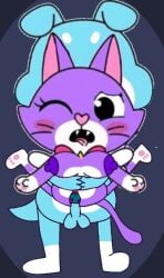 anthro blue_penis breasts canine cartoon cat_ears cat_tail dark_background digital_drawing_(artwork) dog_ears dog_tail edit edited feline flipaclip hugging_another hugging_belly kiki_(pinkfong) kiki_puppup light_blue_body light_purple_body munchykirby1 nipples nude_anthro original_characters penis penis_in_pussy pinkfong puppup_(pinkfong) purple_nipples small_balls tagme tongue_out what_the_fuck what_the_fuck_is_this youtube
