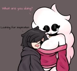 1boy 1boy1girl 1girls 2024 breasts female lilith_(riddledout) lying_on_breasts oc original_character riddledout tagme