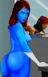 afishfighter ass ass_focus black_hair breasts comic elektra_natchios female female_only marvel marvel_comics mutant mystique raven_darkholme red_hair x-men yellow_eyes