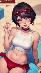1futa absurd_res absurd_resolution absurdres ai_assisted ai_generated animated animated_image animation beach beach_towel black_hair breasts bulge bulge_through_clothing choker cock_bulge collar crop_top cute dickgirl earrings evie_(fortnite) eyelashes eyeliner female fit fit_female fit_futa flaccid flaccid_penis fortnite futa_bulge futa_only futa_sans_pussy futanari glasses high_resolution highres huge_cock intersex light-skinned_female light_skin looking_at_viewer makeup midriff more_at_source pale-skinned_female pale-skinned_futa pale_skin penis penis_bulge petite petite_body petite_breasts petite_female petite_futa short_hair sitting skinny small_breasts solo sunglasses sunglasses_on_head tagme tank_top thecoomjurer video video_games