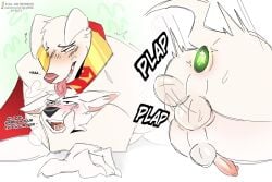 action_pose alien anal anal_sex anthro aroused ass balls balls_deep blush bodily_fluids bolt_(bolt) bolt_(film) buttplay buttplug canid canine cape clothing collar comic crystal dc_league_of_super-pets disney duo fangs femboy fluffy gem genitals hi_res krypto krypto_the_superdog kryptonian kryptonite looking_pleasured male male/male mammal motion_lines muscular object_in_ass orgasm orgasm_face penetration penis plap plap_(sound) plug_(sex_toy) pose romantic romantic_couple saliva science_fiction sex sex_toy sex_toy_in_ass sex_toy_insertion shaking shivering size_difference space superdog superhero superhero_costume superman_logo superpet teeth throbbing throbbing_penis tongue tongue_out vibrator walk-w-igny