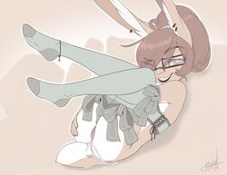 1girls absurd_res after_sex anthro ass bonk bottomless clothed clothing cum_leaking eyewear female female_only furry glasses hi_res lagomorph legwear maddie_(matthias723) mammal original original_character presenting pussy rabbit simple_background smile solo