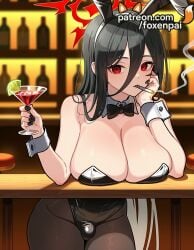 1futa 2025 ai_generated animal_ears artist_name bare_shoulders black_bow black_bowtie black_leotard blue_archive blurry blurry_background blurry_foreground bow bowtie breast_rest breasts breasts breasts bust cherry chest cleavage cup depth_of_field detached_collar drink drinking_glass fake_animal_ears foxenpai futanari hair_between_eyes hasumi_(blue_archive) hi_res high_quality high_resolution highres holding leotard long_hair looking_at_viewer pantyhose patreon patreon_username playboy_bunny rabbit_ears red_eyes solo stable_diffusion tray watermark wrist_cuffs