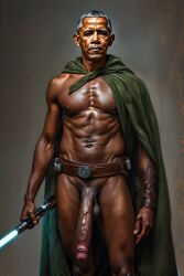 1boy african ai_generated barack_obama black cock dick huge long massive_penis panther politics star_wars