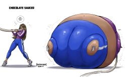 1girls ass_expansion belly_expansion big_ass big_belly big_breasts blue_sweatpants breast_expansion brown_hair dark-skinned_female dark_skin expansion female hose hose_in_mouth hose_inflation immobile inflation jacket medium_breasts navel okayokayokok purple_jacket spherical_inflation striped_jacket striped_sweatpants sunken_limbs sweatpants tagme thin_waist wide_hips