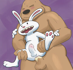 anal anal_sex anthro ass canine cum cum_inside duo foreskin humanoid_penis karras lagomorph male male_only mammal max_(sam_and_max) open_mouth penetration penis rabbit sam_(sam_and_max) sam_and_max sex tongue tongue_out uncut yaoi