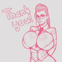 1girls big_breasts black_and_white boobsgames braid busty capcom cleavage crimson_viper curvy duo english_text female female_only front_view glasses hourglass_figure long_hair looking_at_viewer milf ponytail pose posing simple_background sketch street_fighter text tie tied tied_hair voluptuous wide_hips