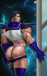 absolutbleu ass bara big_ass coach costume huge_ass human joshua_marin male male_only muscle original_character rule_63 sailor_nemesis sailor_outfit solo space tagme underwear