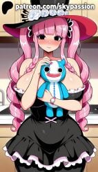 1girls 2025 ai_assisted ai_generated anime artist_name bangs bare_shoulders big_breasts big_chest black_headwear blush breasts bust busty chest cleavage clothed_female clothing dress drill_hair female female_focus female_only frilled_dress frills giant_breasts hat hat_flower heavy_breasts hi_res high_quality high_resolution highres huge_boobs huge_breasts large_breasts lolita_fashion long_hair massive_boobs massive_breasts one_piece pantyhose patreon patreon_username perona pink_hair ringlets rose skypassion solo stable_diffusion strapless toy twin_drills twintails watermark witch_hat