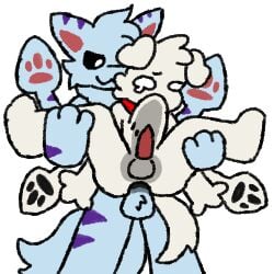 anthro canid canine carrying_another carrying_partner carrying_position changed_(video_game) domestic_dog duo low_res male male/male mammal mushroomwolf squid_dog_(changed) stomach_bulge thumbnail x-ray_view