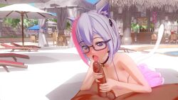 cat_girl catgirl female glasses liking sakurainozomi tagme virtual_youtuber vtuber white_hair