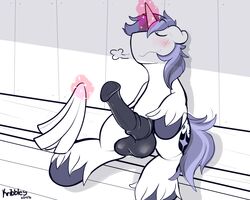 2016 balls blush closed_eyes equine erection feral friendship_is_magic horn kribbles male male_only mammal my_little_pony penis sauna shining_armor_(mlp) sigh solo towel unicorn