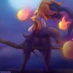 delphox from game freak by blubluumon