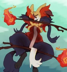 delphox from game freak by viardzen