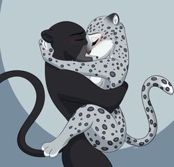 2018 ambiguous_penetration anthro anthro_on_anthro black_fur black_panther blush breasts disney duo embrace eyes_closed fabienne_growley feline female fur grey_fur highres leopard male male_penetrating mammal mixed_breed nude open_mouth panther penetration sex simple_background skeletonguys-and-ragdolls small_breasts spots stand_and_carry_position standing straight zootopia